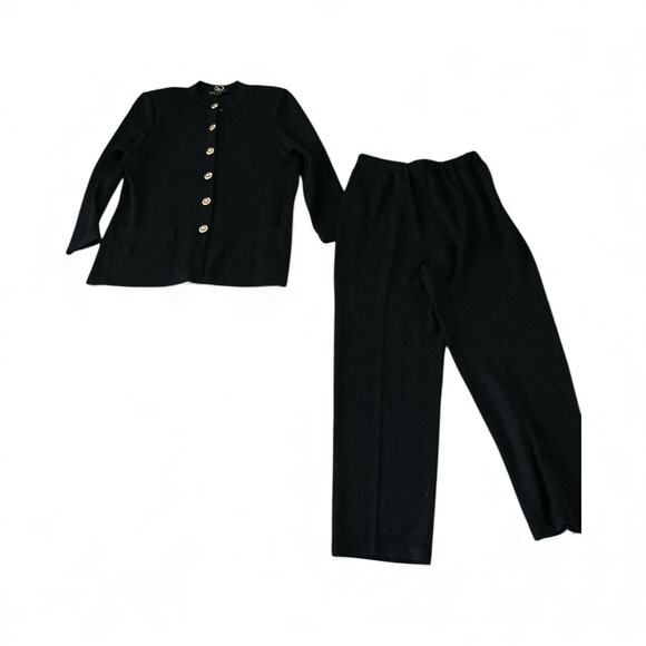 Vintage St. John Cardigan Blazer and Pants Set | Size 8 Medium | Black - Picture 1 of 12